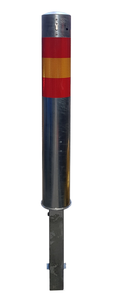 Trafikhinder låsbar stolpe med reflex 152mm galvad - L22286